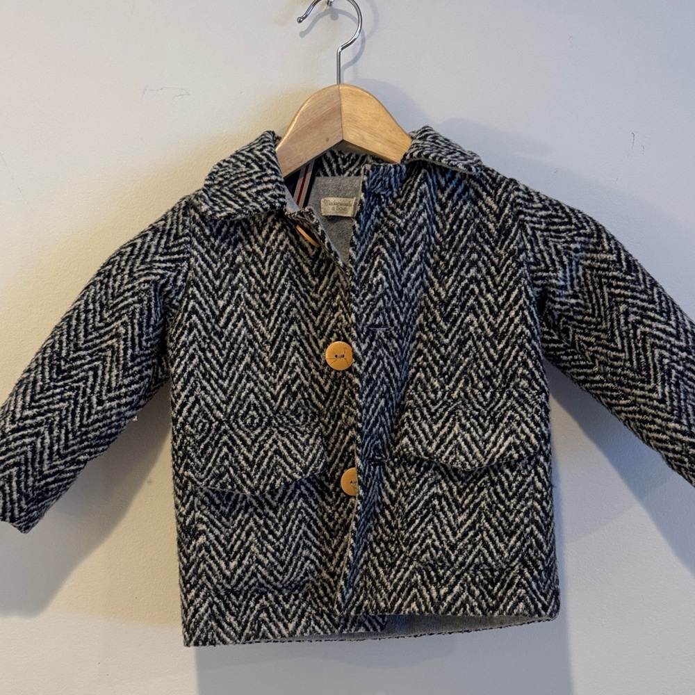 Chic Kids Herringbone Blazer - Black and White